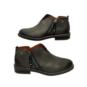Pikolinos Aldaya Ankle Boots Booties V Cut Zip Lead Leather EU 38 US 7.5-8 - EUC